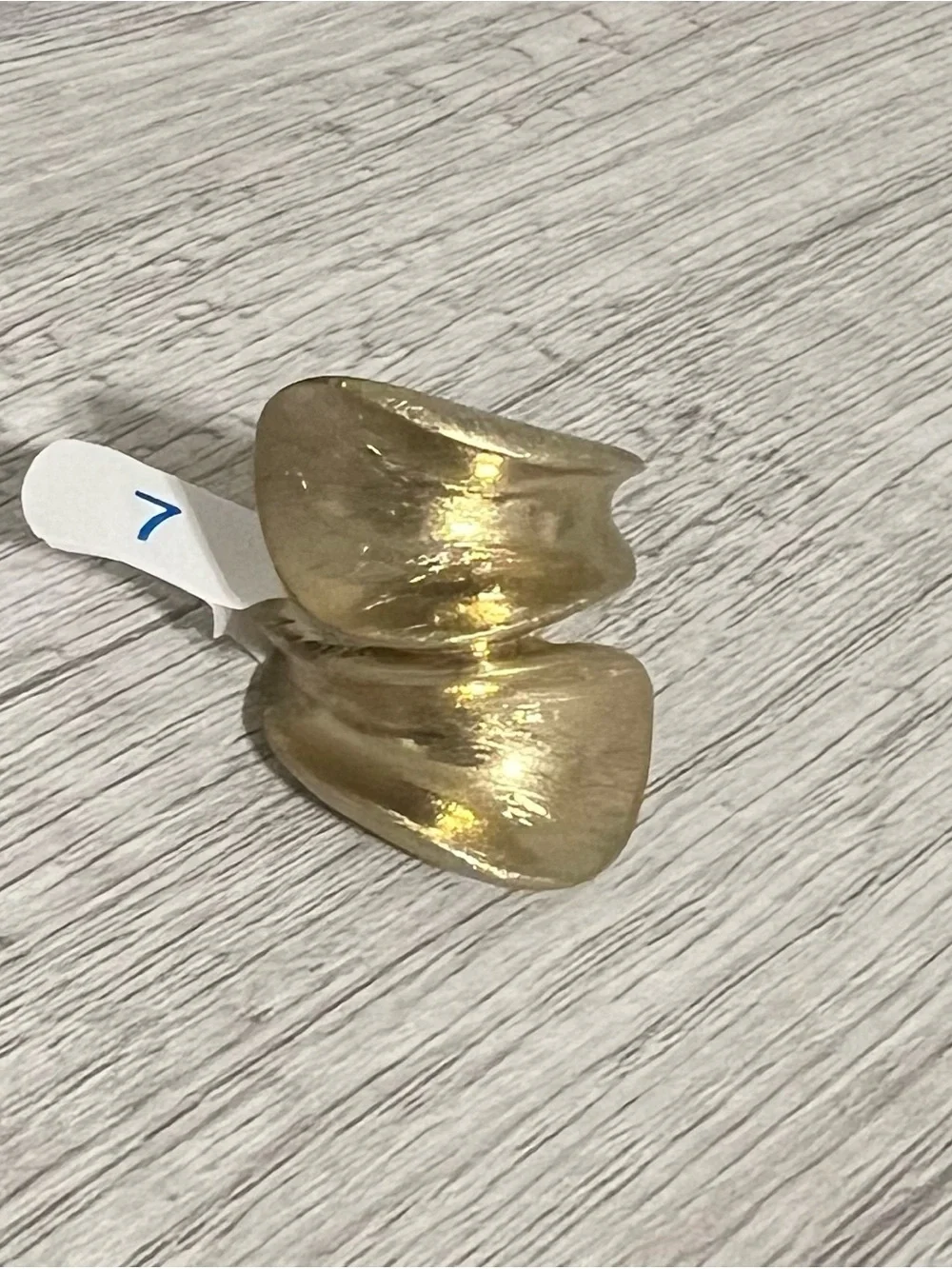 Gold Sculptural Statement Ring | Brushed Finish | Size 7